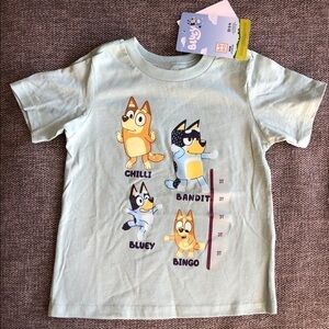 MOOSE Toddler Boy Girl Bluey Printed Short Sleeve T-Shirt Green 3T